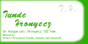 tunde hronyecz business card